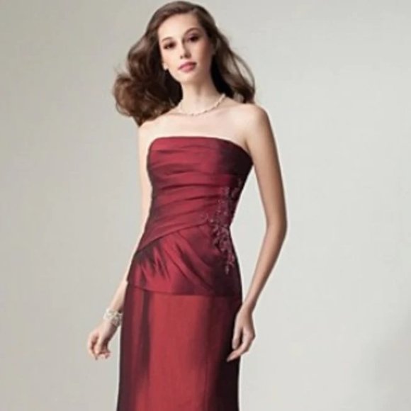 NEW 2-Piece Cranberry Mother of the Bride/Groom Formal Holiday Dress SIZE 6 - Picture 1 of 14